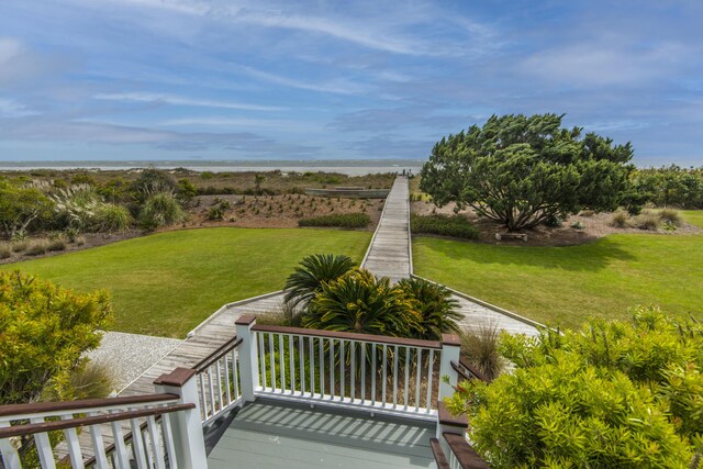 5847 Back Bay Dr, Isle Of Palms, SC 29451 - wooden deck with a lawn