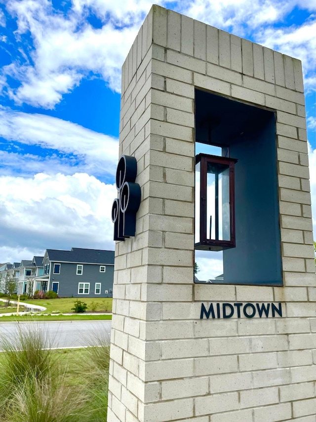 view of community sign