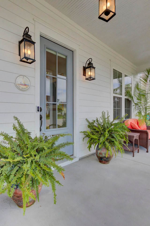 entrance to property with a porch