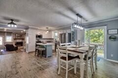 dining room featuring ceiling fan