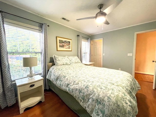 6212 Fieldstone Cir, Charleston, SC 29414 - bedroom featuring wood finished floors, ornamental molding, and ceiling fan