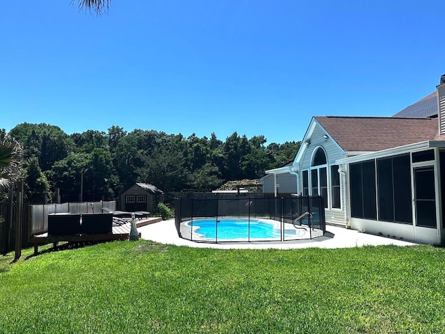 6212 Fieldstone Cir, Charleston, SC 29414 - view of swimming pool featuring a sunroom and a patio area