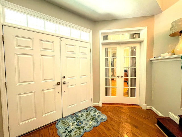 6212 Fieldstone Cir, Charleston, SC 29414 - foyer entrance featuring french doors, baseboards, and wood finished floors
