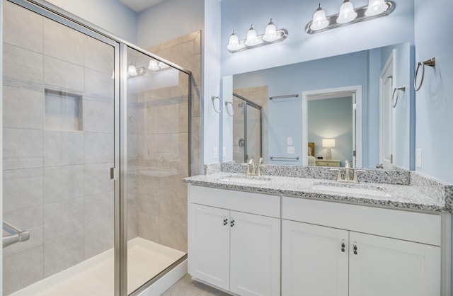 136 Rowans Creek Dr, Charleston, SC 29492 - bathroom with double vanity and a shower stall