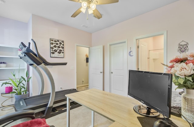 136 Rowans Creek Dr, Charleston, SC 29492 - office area with a ceiling fan and baseboards