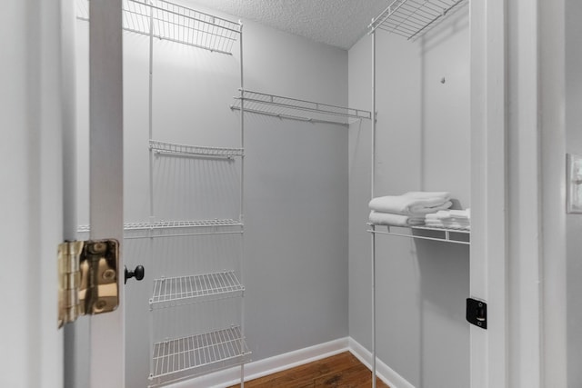 spacious closet featuring hardwood / wood-style flooring