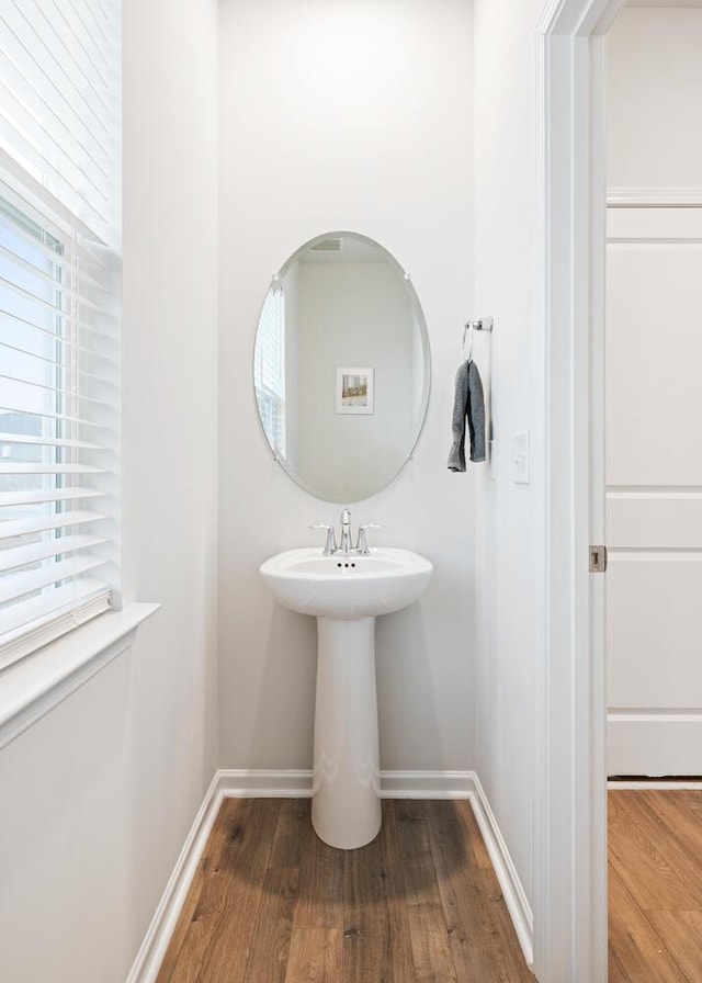 bathroom featuring hardwood / wood-style flooring