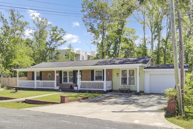 1861 Jaywood Cir, Charleston, SC 29407 - single story home with a garage, brick siding, concrete driveway, and covered porch