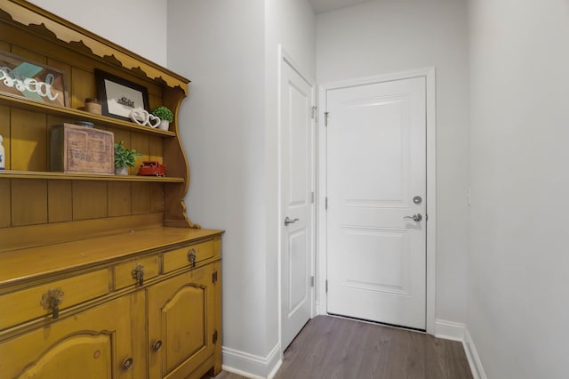 hall with light hardwood / wood-style floors