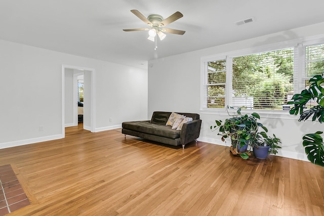 1909 Swift Ave, Charleston, SC 29407 - living area with plenty of natural light, light wood-style floors, and ceiling fan
