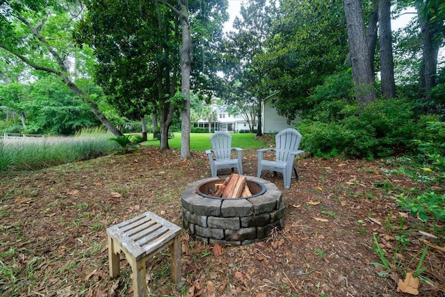 375 Seewee Cir, Mount Pleasant, SC 29464 - view of yard featuring an outdoor fire pit