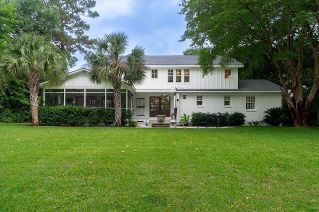 375 Seewee Cir, Mount Pleasant, SC 29464 - rear view of property featuring a yard and a sunroom