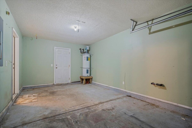 garage featuring electric water heater