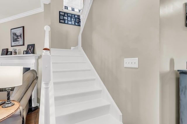 544 Beverly Dr, Summerville, SC 29485 - staircase featuring ornamental molding