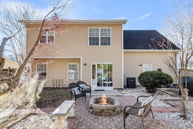 544 Beverly Dr, Summerville, SC 29485 - rear view of property with a patio area, a fire pit, and cooling unit