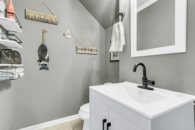 544 Beverly Dr, Summerville, SC 29485 - half bathroom featuring vanity, baseboards, and toilet