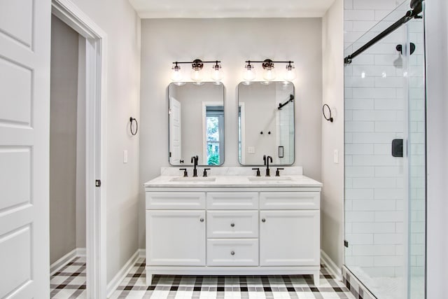 1052 Yorktown Dr, Charleston, SC 29412 - bathroom featuring a stall shower and double vanity