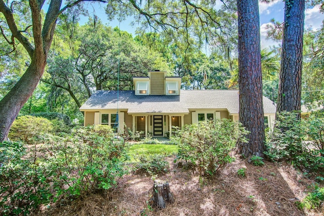 1052 Yorktown Dr, Charleston, SC 29412 - view of front of home featuring a shingled roof and a chimney