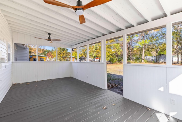 deck featuring ceiling fan