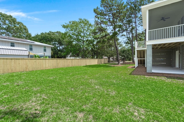 1577 Periwinkle Dr, Mount Pleasant, SC 29466 - view of yard with ceiling fan, a patio area, and a sunroom