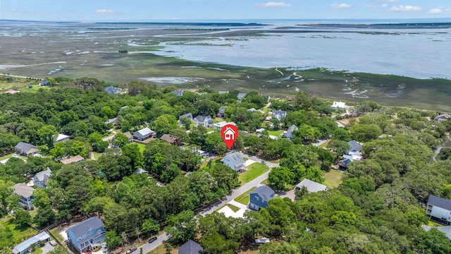 1577 Periwinkle Dr, Mount Pleasant, SC 29466 - aerial view of property and surrounding area with a large body of water and nearby suburban area