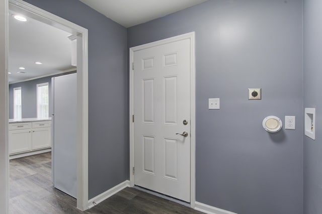 227 Grace St, Walterboro, SC 29488 - entryway with dark wood-style flooring and recessed lighting