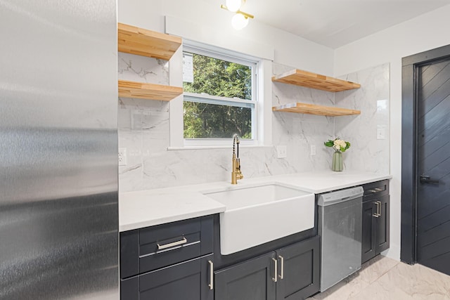 1129 Dickson Ave, Hanahan, SC 29410 - kitchen featuring open shelves, dishwasher, and tasteful backsplash