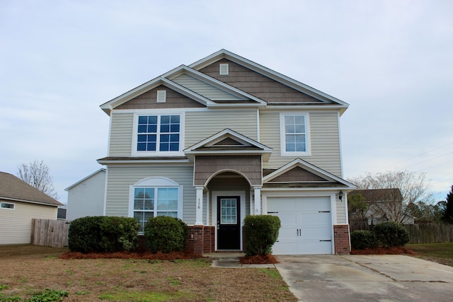 view of front of house with a garage