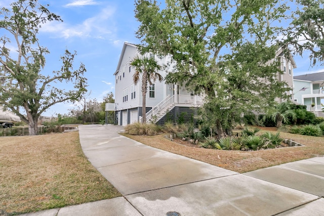 exterior space with a garage