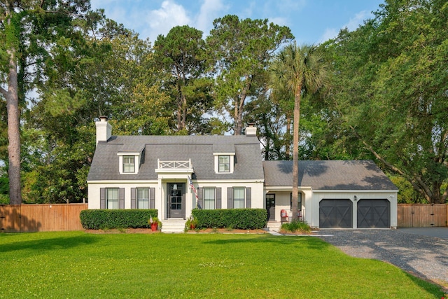 1446 Burningtree Rd, Charleston, SC 29412 - view of front of home featuring a chimney, a garage, gravel driveway, and roof with shingles