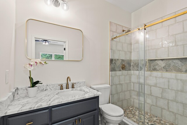 5950 Kelseys Mill Rd, Ravenel, SC 29470 - bathroom featuring toilet, vanity, and a stall shower