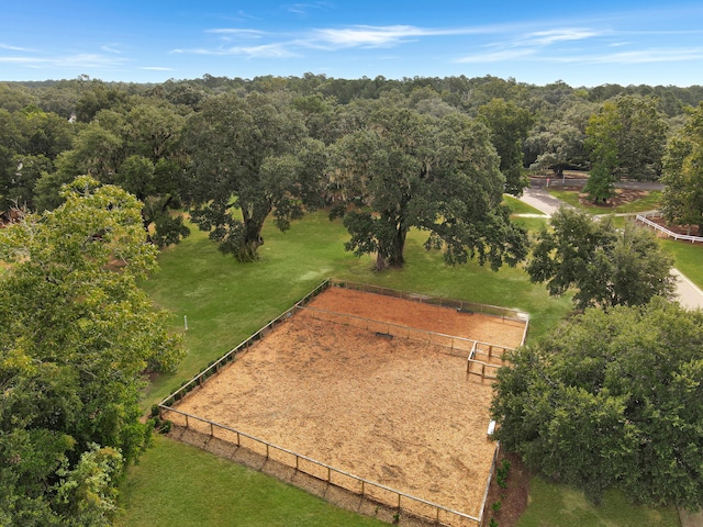 bird's eye view featuring a rural view