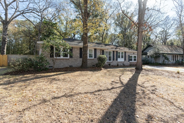 view of single story home