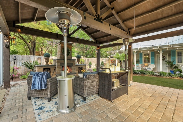 view of patio / terrace with a gazebo