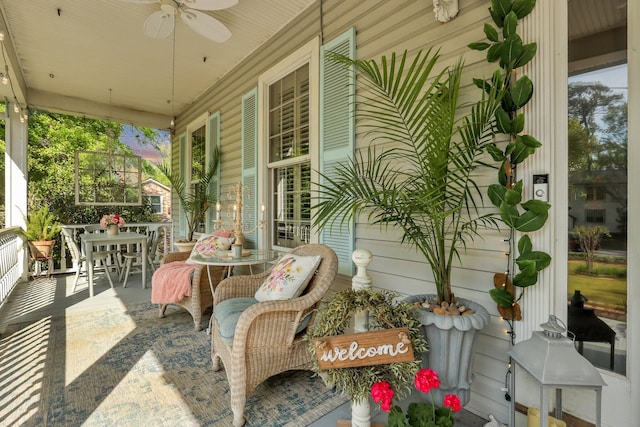 view of patio / terrace with ceiling fan