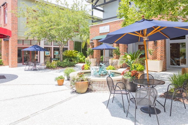 view of patio with outdoor dining area