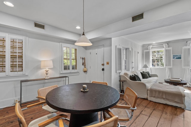 176 Smith St, Charleston, SC 29403 - dining space featuring hardwood / wood-style floors and recessed lighting