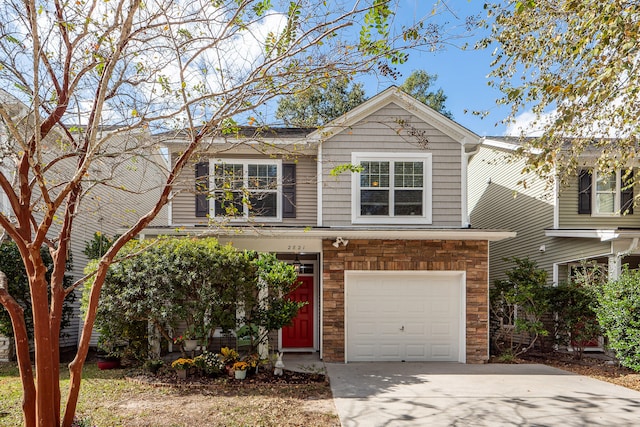 view of front facade with a garage