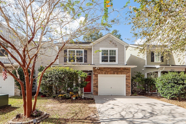 view of front of property featuring a garage