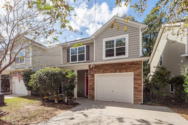 view of front facade with a garage