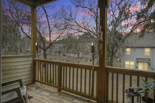 view of deck at dusk