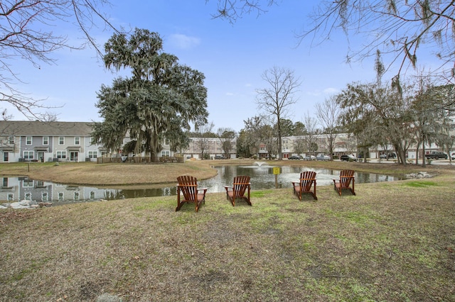 view of yard featuring a water view