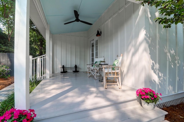 1151 Camellia Dr, Mount Pleasant, SC 29464 - covered porch with ceiling fan