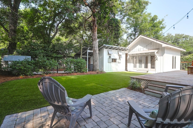 1151 Camellia Dr, Mount Pleasant, SC 29464 - view of patio / terrace featuring a wooden deck and french doors