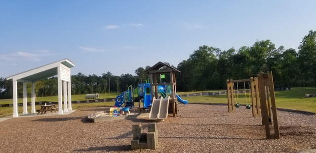 view of community jungle gym