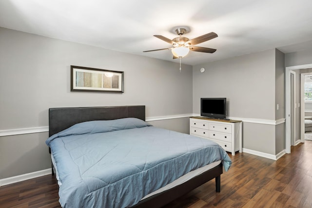 507 Stinson Dr Unit E8, Charleston, SC 29407 - bedroom featuring dark wood-type flooring and ceiling fan