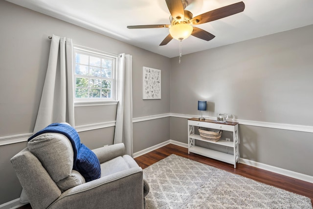 507 Stinson Dr Unit E8, Charleston, SC 29407 - sitting room featuring wood finished floors and a ceiling fan
