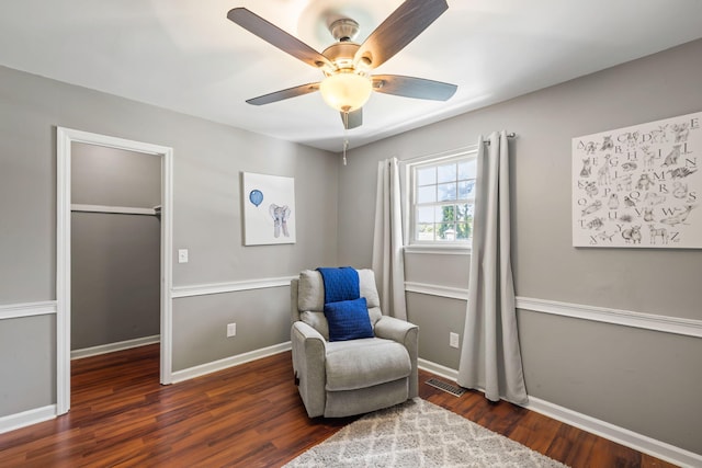 507 Stinson Dr Unit E8, Charleston, SC 29407 - living area featuring ceiling fan and wood finished floors