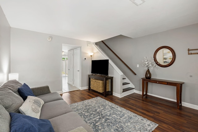507 Stinson Dr Unit E8, Charleston, SC 29407 - living room with stairway and wood finished floors