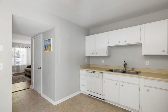 507 Stinson Dr Unit E8, Charleston, SC 29407 - kitchen featuring dishwasher, light countertops, white cabinets, and electric panel